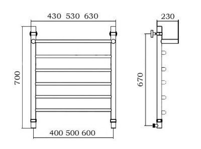 Водяной полотенцесушитель Aquanerzh 00-09A7060 Хром