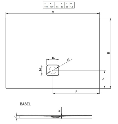 Акриловый поддон для душа Riho Basel 430 100x100 DC340050000000S Белый с антискользящим покрытием