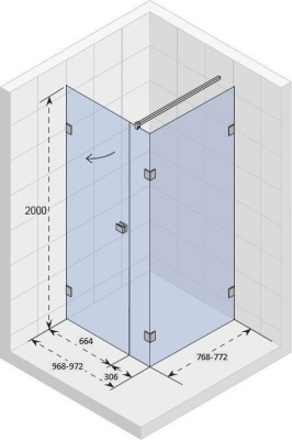 Душевой уголок Riho Scandic Mistral M204 100x80 GX0802701 L профиль Хром стекло прозрачное