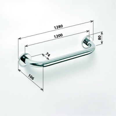 Поручень для ванны Bemeta Help 301101202 Нержавеющая сталь