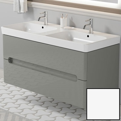 Тумба с двойной раковиной SanVit Форма 120 kforma1201 в цвете Ral подвесная Белый глянец