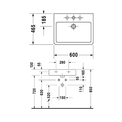 Раковина Duravit Vero 60 0454600027 Белая