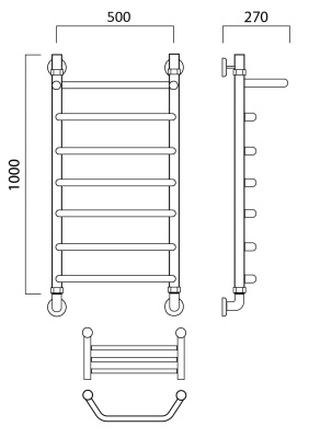 Водяной полотенцесушитель Aquanerzh 04-00A10050 Хром