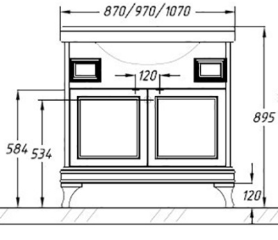 Тумба под раковину Opadiris Борджи 85 Z0000012561 Слоновая кость