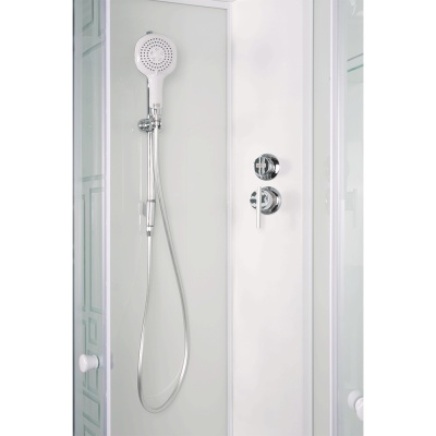 Душевая кабина Bolu Sektors 80х110 BL-110n L профиль Белый стекло прозрачное с художественным рисунком