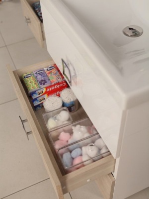 Тумба под раковину Акватон Стамбул 65 М 1A145801ST580 белая/лиственница