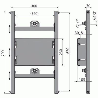 Монтажная рама Alcaplast A117PB для смесителя Черная