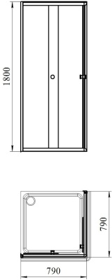 Душевой уголок Radomir Люкс 80x80 1-09-2-0-0-0070 профиль Хром стекло прозрачное