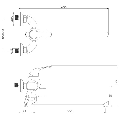 Смеситель Lemark Swan LM5451BG универсальный