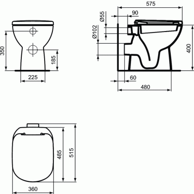 Унитаз Ideal Standard Tempo T328601 приставной без сиденья