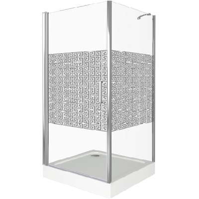 Душевой уголок Good Door Fantasy CR-80-F-CH 80x80 профиль Хром стекло прозрачное с рисунком