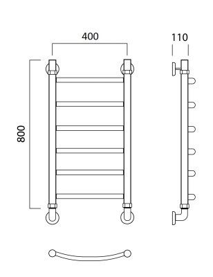 Водяной полотенцесушитель Aquanerzh 01-00A8040 Хром