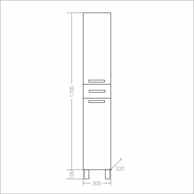 Шкаф пенал СанТа Нептун 30 530001 Белый