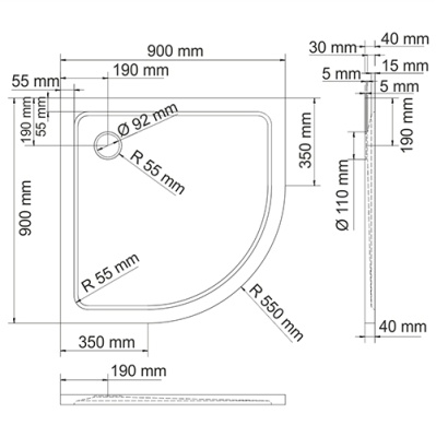 Душевой поддон из искусственного камня WasserKRAFT Berkel 48T01 90x90x4 Белый