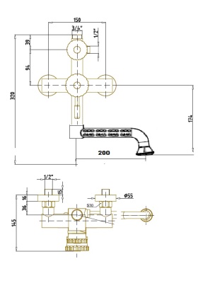 Душевая система Bronze de Luxe Windsor 10120P F Цветок