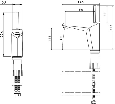 Смеситель для раковины Shouder Tiffany 0210216 Слоновая кость Золото