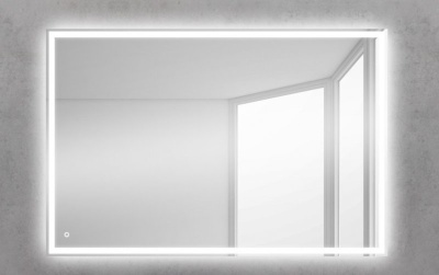 Комплект мебели для ванной BelBagno SET-KRAFT-700-RNN-CDEC-BB344-LOY-GRT-600/800 с зеркалом и смесителем Rovere Nebrasca Nature, столешница - Cemento Decorato (с нанесением узора)