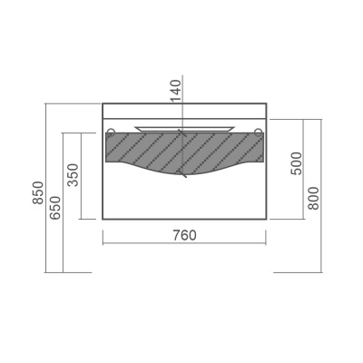 Тумба под раковину Diborg Lande 80 77.5215 подвесная Белая матовая
