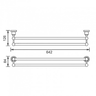 Полотенцедержатель Aquanet 3824D двойной Латунь