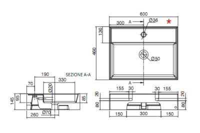 Раковина Scarabeo Teorema 8031R-60 Белая