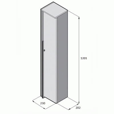 Шкаф пенал Roca Aneto 23 R 7.8574.6.780.6 подвесной Белый глянец Черный