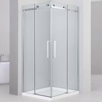 Душевой уголок Black&White Stellar Wind S202-900х900 квадратный профиль Серебристый хром стекло прозрачное