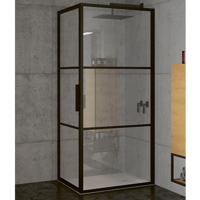 Душевой уголок Riho Grid 90x100 профиль Черный стекло прозрачное