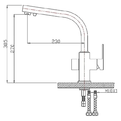 Смеситель для кухни ZorG Clean Water ZR 311 YF- КВАРЦ Кварц