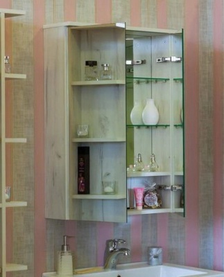 Зеркальный шкаф Sanflor Чикаго 75 С000005829 Дуб крафт белый