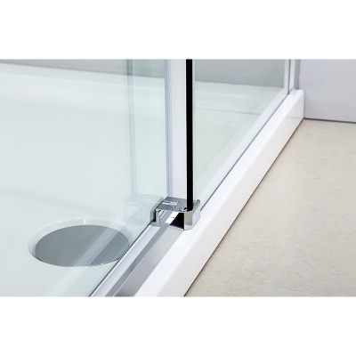 Душевой уголок Black&White Stellar Wind S202-800х1200 прямоугольный профиль Серебристый хром стекло прозрачное