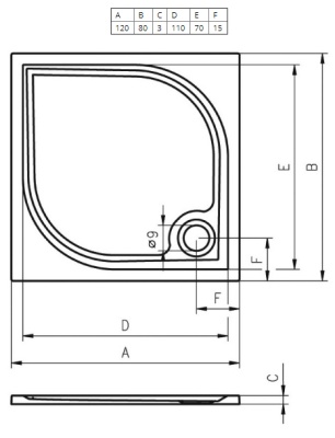 Душевой поддон из искусственного камня Riho Kolping 80x120 DB3300500000000 Белый с антискользящим покрытием