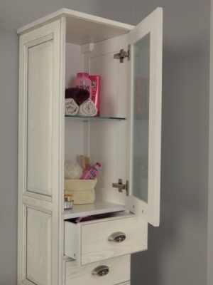 Шкаф-колонна Акватон Жерона 1A158903GEM4L Белое золото левая