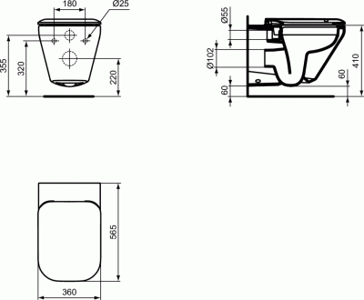 Унитаз Ideal Standard Tonic II K316501 подвесной с сиденьем Микролифт