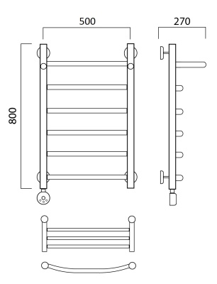 Электрический полотенцесушитель Aquanerzh 05-02А8050лев Хром