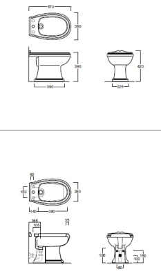 Биде Simas Arcade AR 833 Белое