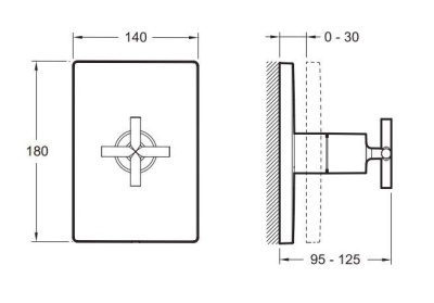 Переключатель потоков Jacob Delafon Modulo E75415-CP Хром