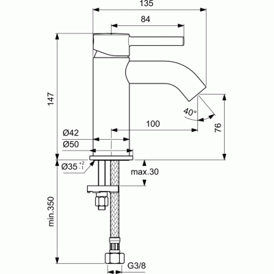 Смеситель для раковины Ideal Standard Ceraline BC268AA Хром