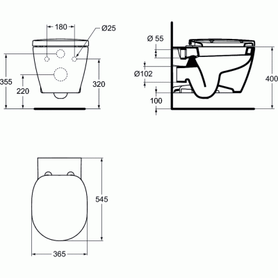 Унитаз Ideal Standard Connect E803501 подвесной без сиденья