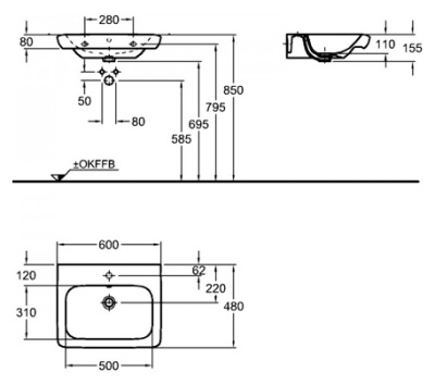 Раковина Geberit (Keramag) It! 60 121960000 Белая