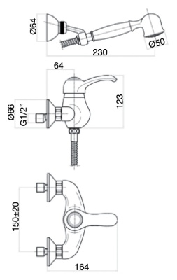 Смеситель для душа Webert Aurora AU870101 Хром