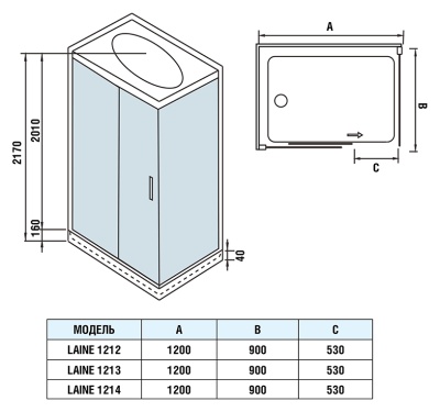 Душевая кабина WeltWasser WW500 Laine 1213 120x90 10000003276 профиль Хром стекло прозрачное