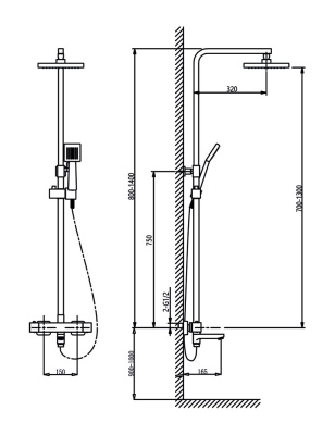Душевая система Timo Tetra-Thermo SX-0169/00 с термостатом Хром