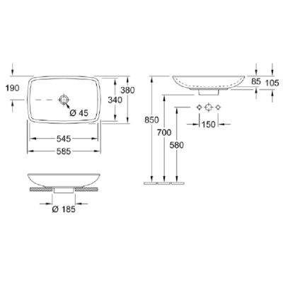 Комплект раковины Villeroy&Boch Loop & Friends 51540001 со смесителем Liberty TVW10700400061 Белый альпин Хром