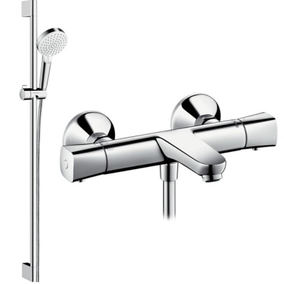 Комплект смесителя для ванны Hansgrohe Ecostat Universal 13123000 с душевым гарнитуром Hansgrohe Crometta 26536400 Хром