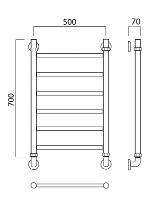 Водяной полотенцесушитель Aquanerzh 500х700 00-10A7050 Хром