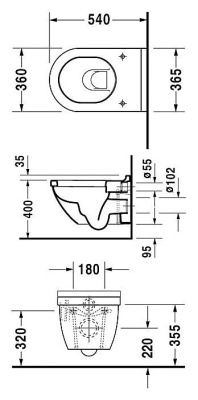 Унитаз Duravit Starck 3 22250900001-WG подвесной без сиденья
