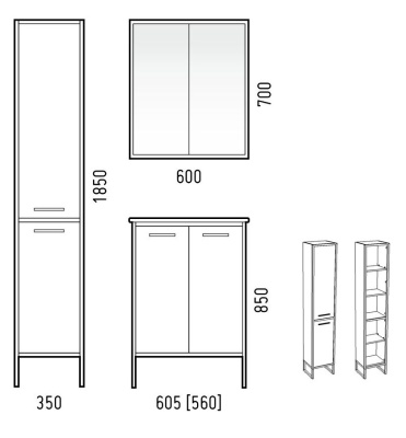 Шкаф пенал Corozo Айрон 35 SD-00000387 Черный антик