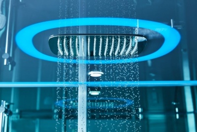 Душевая кабина SSWW BU621 L 120x80 с баней профиль Голубой сапфир матовый задняя стенка зеркальная