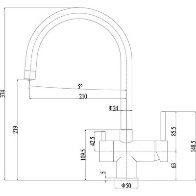 Смеситель для кухни ZorG Inox SZR-7020 Хром