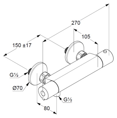 Смеситель для душа Kludi Basic 350020538 с термостатом Хром